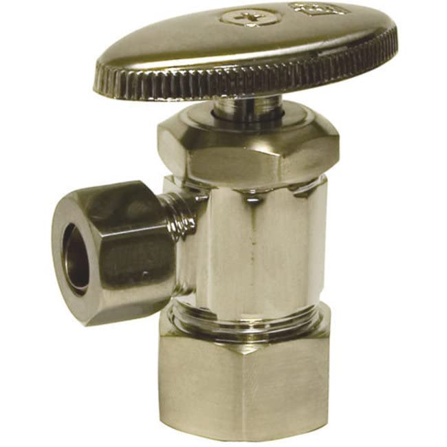 PROFLO PF203 5/8" x 3/8" Angle Supply Stop Valve Brushed Nickel