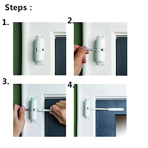 Door Closer Automatic Safety Spring Door Closer – Easy to Install to Convert Hinged Doors to Self-Closing– White