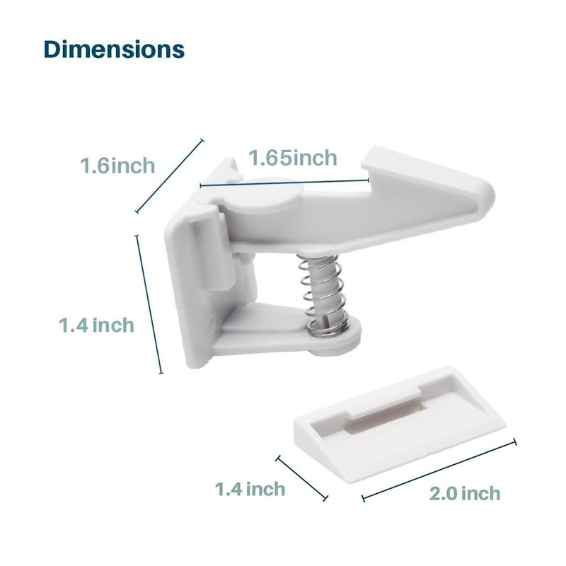 Inaya 16-Pack Cabinet Locks (Standard Length), Child Safety Latches - Baby Proofing Cabinets and Drawer Locks - 3M Adhesive - No Drilling & No Tools Required - Child Proof Your Home 16 Pack (1.65 Inch)