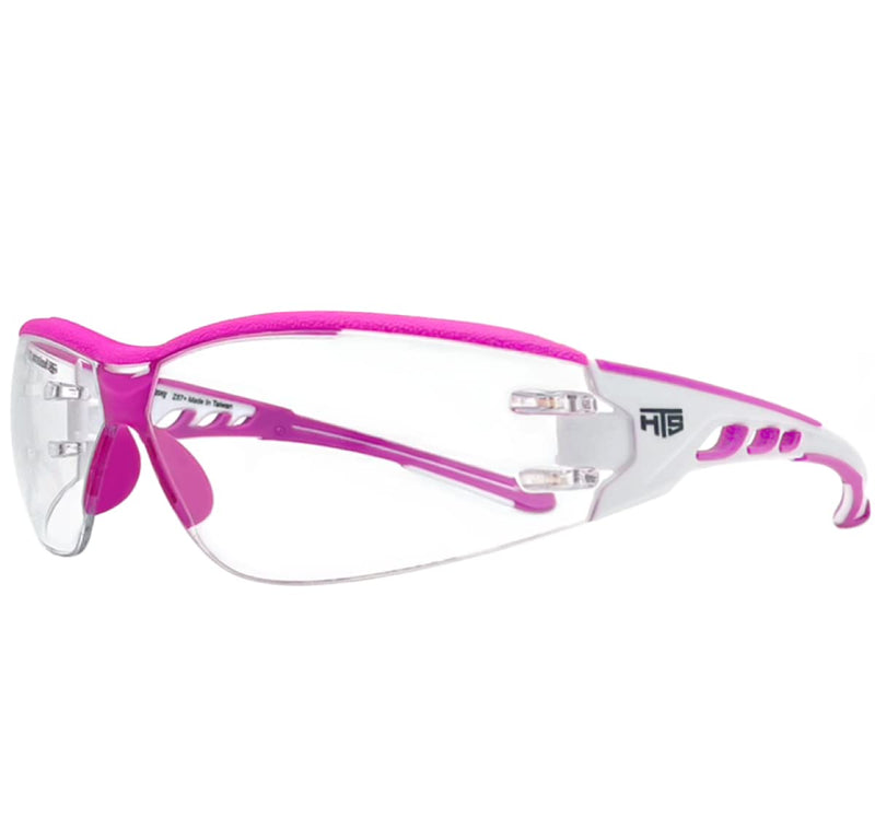 Super Flexible Lightweight Anti Fog Wrap-Around U6 Clear Shooting Safety Glasses with ANSI Z87.1 Scratch Resist E9532c Pink-1 Piece