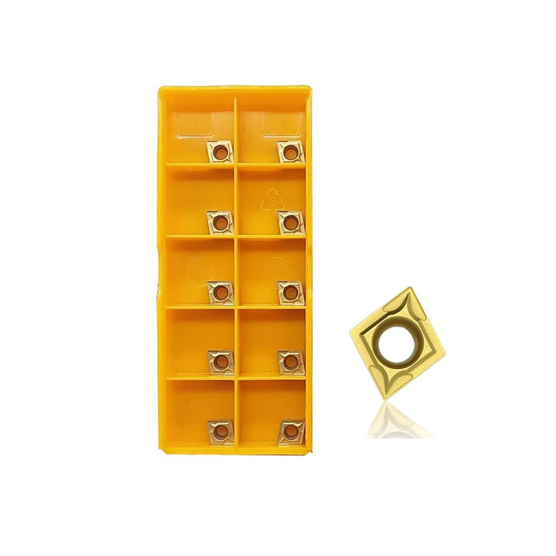 50PCS CCMT21.51 CCMT060204 Carbide Turning Inserts,CCMT Insert Insert Mutilayer Coated Lathe Replacement Inserts for Lathe Turning Tool Holder Boring Bar inserts 50PCS CCMT21.51 CCMT060204 - NewNest Australia