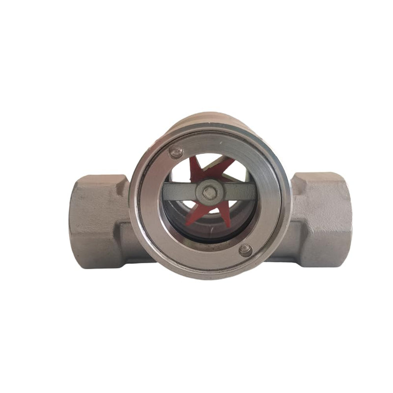 1/2" NPT Stainless Steel 304 Sight Water Flow Indicator Red Impeller 362Psi Flowmeters Pipe Accessories (DN15-1/2") DN15-1/2"