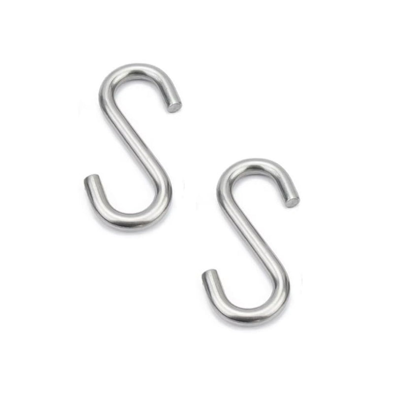 Heavy Duty Garage Door S Hook for Extension Springs & Hanging – 1/4” x 2” – Multi-Purpose Metal Hooks for Chains, Lights & Storage (2 Pack)