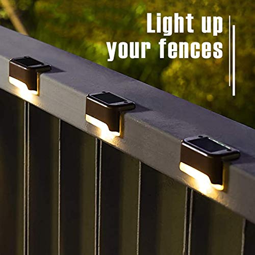 GIGALUMI Led Solar Deck Lights, 16 Pack Waterproof for Outdoor Stairs, Step, Fence, Railing, Yard and Patio (Warm White) Warm White