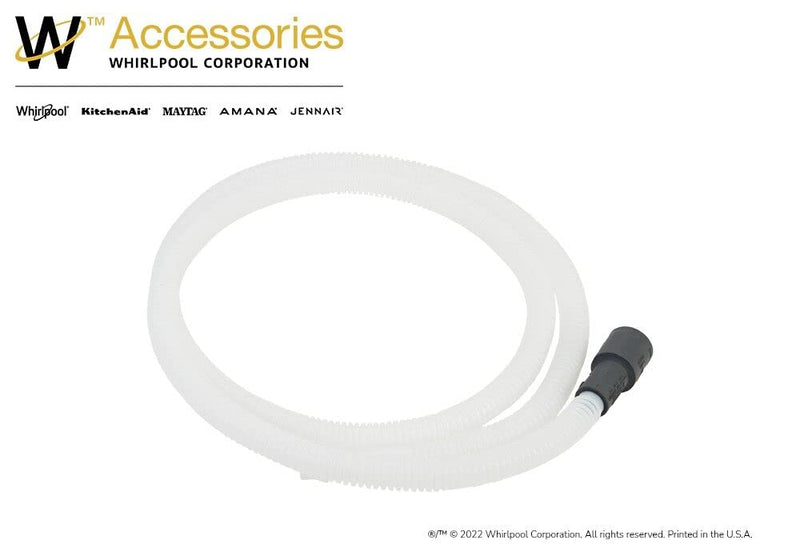 Whirlpool 8269144A Genuine OEM Drain Hose Extension For Dishwashers, 6 Feet White Accessory – Replaces 1489097, 8269144, AH2358130, EA2358130, PS2358130