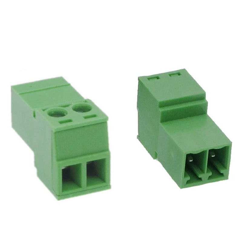 10Pcs 2-Pin 300V 8A 15EDGRK 3.81mm Pitch Screw Terminal Block Connector for 28-16AWG 3.81mm-2-Pin(10PCS)