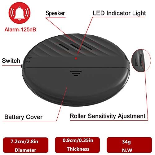 EverNary Window Vibration Alarm,5Pack-125dB Loud Ultra-Slim Anti-Theft Alarm for Door and Window Glass Break Sensor Alert with Adjustable Sensitivity (5, Black)