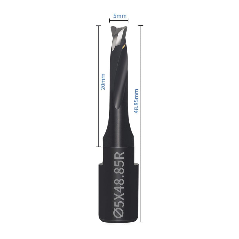5mm Carbide Bit for DF500 Domino Joiner, Spiral Flute Cutter, 1 Pack | Solid tungsten carbide body, fits DF500 Domino Joiner, ideal for precise mortise joints in hardwood & softwood 5mm