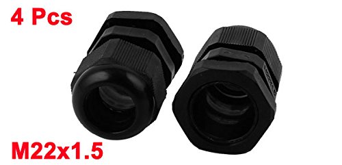 uxcell Plastic M22 Waterproof Thread 10-14mm Wire Cable Gland 4pcs
