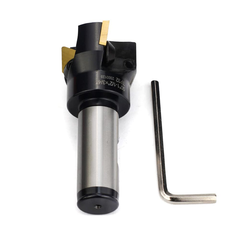 OSCARBIDE Indexable End Mill 3/4''Straight Shank,1-1/2'' Cutting Diameter, 3-1/2"Overall Length,TP32,3 Flutes with 3 Pcs TPCN32PDTR Tpg32 Carbide Inserts