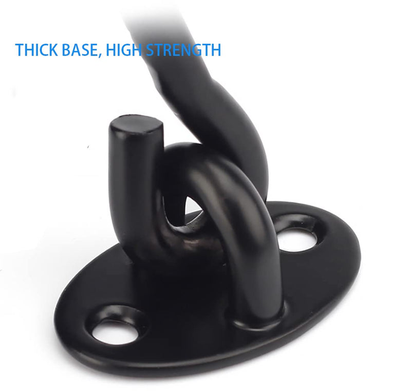 3” Privacy Hook and Eye Latch Easy Lock for Barn Door, Black (3 INCH-2PCS) 3 INCH-2PCS