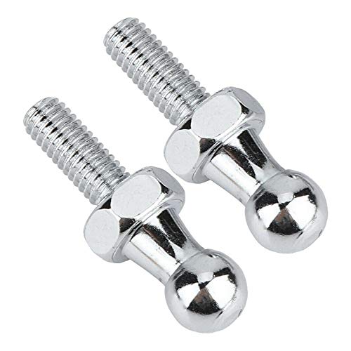 Qty 6 Ball Studs 10mm Ball-Studs with Hardware, M6X1.0 Thread Black Color Zinc Plating for Gas Spring/Prop/Strut Lift Support Fittings (Silver, M6 Screw) Silver