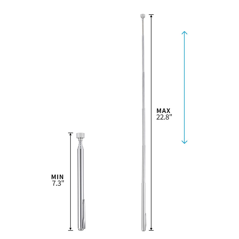 2 Pieces 5 LBS Flexible Magnetic Pickup Tool Set, 23.6" Spring Bendable Extension Pick Up, with Pen Clip Design, Magnet Stick Kit for Men, Birthday, Father's Day, Christmas Gift 2 Pieces Flexible 5LBs