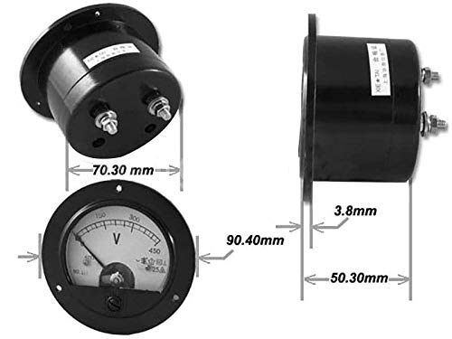 DC 0~20V Round Analog Volt Pointer Needle Panel Meter Voltmeter