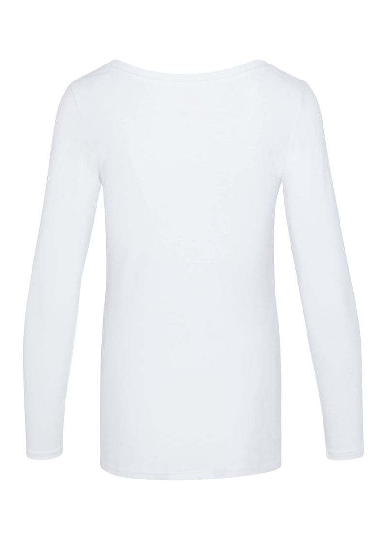 Natural Uniforms Women's Long Sleeve Extra Wide Scoop-Neck T-Shirt Under Scrub 3X-Large White