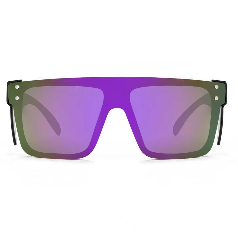 Z87 Polarized Wraparound Safety Sunglasses, UV400 Protective Eyewear for Work and Outdoors Matte Black Purple Mirror