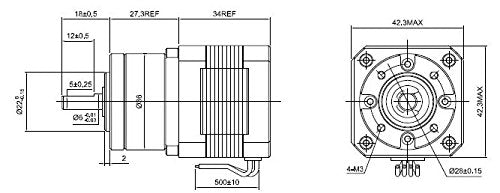 STEPPERONLINE 5:1 Planetary Gearbox Nema 17 Stepper Motor 0.4A for DIY CNC Robot 3D Printer