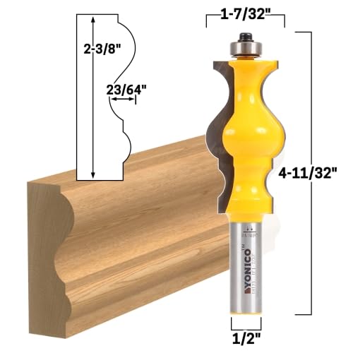 YONICO Chair Rail Molding Router Bits 2-3/8-Inch 1/2-Inch Shank 18121