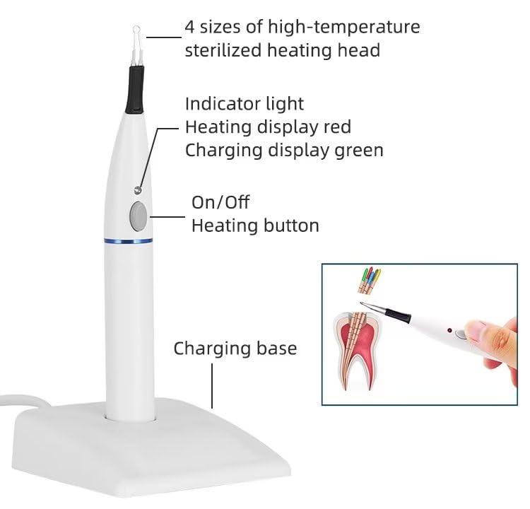 Lab Gutta Percha Points Cutter with 4 Tips Portable Obturation Endo Gutta Percha Cutter