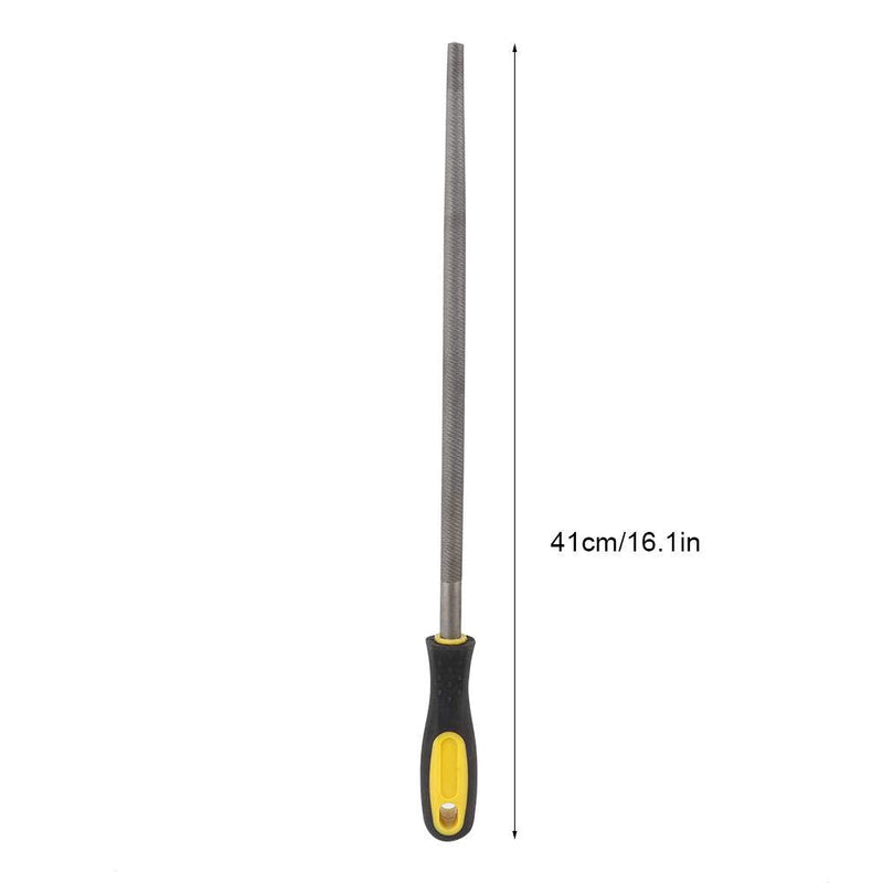 Fdit 12 Inch Round Mill Steel File Rasp with Handle T12 Carbon Tool Steel Special Tooth Design Sharpening Shaping Tool for Metal Projects(#3) #3
