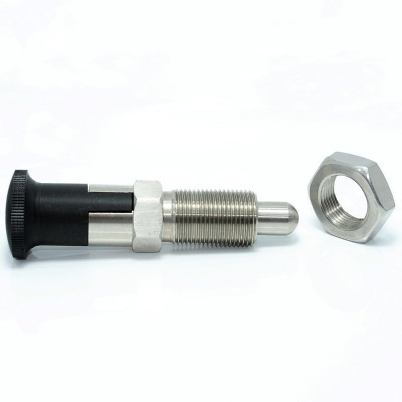 2PCS Stainless Steel Plunger Pin Tool Chest Toolbox Locking Plunger Hand Retractable Spring Plunger Self Locking Indexing Plunger Spring Loaded Plunger Knob Quick Release Pull Ring Pin Fine Teeth M16