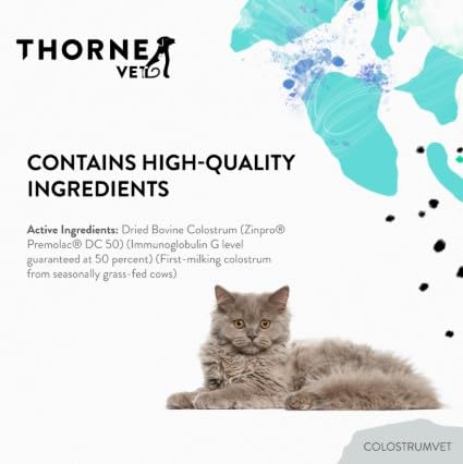 ThorneVet ColostrumVET Supplement for Dogs & Cats – Bovine Colostrum Powder to Boost Immunity, Digestive Health, & Vitality – Rich in Antibodies, Amino Acids, & Vitamins - 112 Scoops