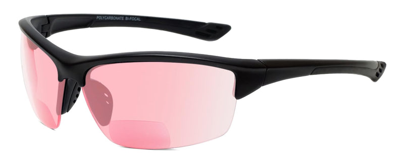 Sport 202BF Bifocal Reading Safety Glasses Readers Men Women Anti Fog Wrap Around Tinted UV Protection Semi-Rimless Gloss Black Fl41 Pink (2 Pack) 2.25 x