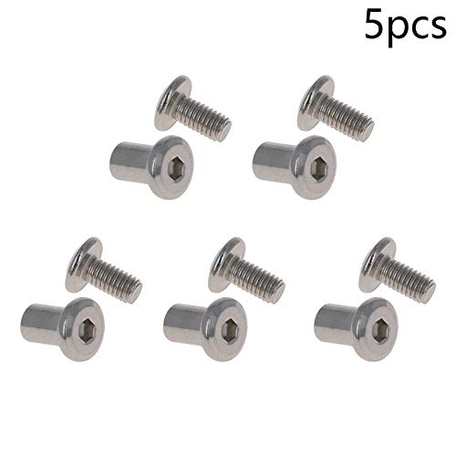 MroMax M6 Binding Screws, M6 x 12mm Stainless Steel Binding Screws and Rivet Socket Cap Connecting for Binding Baby Bed Furniture, DIY Leather, Scrapbook and Photo Albums 5Pcs M6 x 12mm Nut