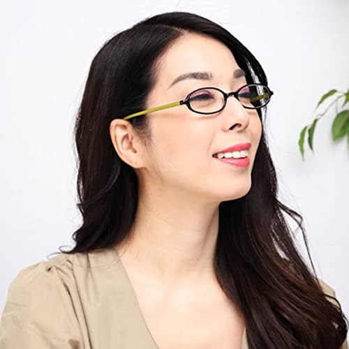 [Bayline] Bayline Reading Glasses Oval Slim Frame Bicolor 1650B +3.00 Black x Green Hard Case Men's Women's Stylish Reading Glasses - NewNest Australia