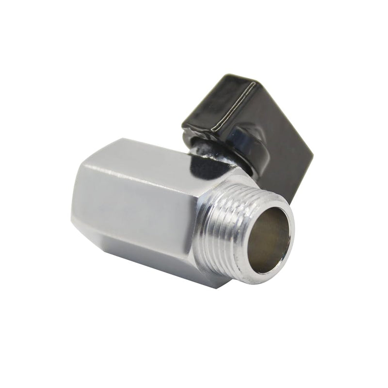 Showerhead Shut Off Valve Brass Chrome Plating Mini Ball Valve 1/2" NPT Female x 1/2" NPT Male Thread Water Flow Control Valve Regulator Chrome Shower Head Flow Control Valve