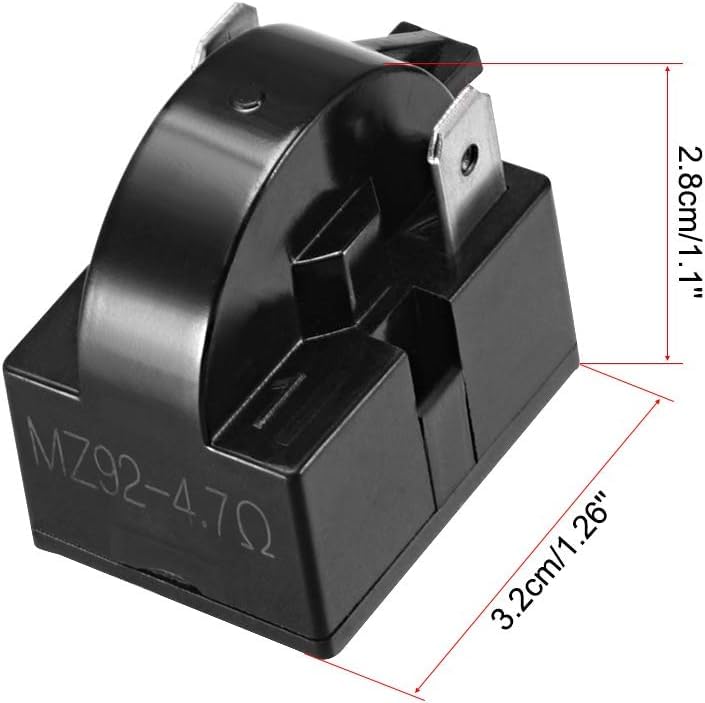 6 pcs Compresso QP2-4.7 PTC Starter Relay 2 Pin Refrigerator Starter Relay and 6750C-0005P Overload Protector Compatible with Refrigerator Compressor