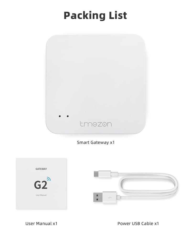 TMEZON Smart Lock Wi-Fi Gateway,Paired with Smart Door Lock to Realize APP Remote Control, Compatible with TUYA APP (Model: H2 /T8)