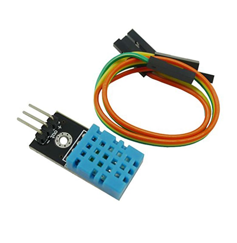 2PCS DHT11 Temperature Humidity Sensor Module Detector Digital Single Bus 3.3V-5V with Wires Humidity Measure Range 20%-95% Temperature Measure Range 0-50℃
