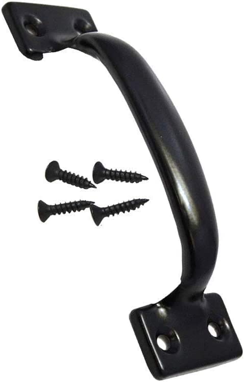 15 Pack, Premium Black Pull Handle 5-3/4" Utility Door Pulls, Black Handles for Home Improvement, Barn Door Hardware with Screws 15 Pack
