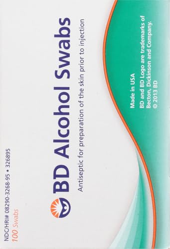 BD Alcohol Swabs 100 Each White 100 Count (Pack of 1)