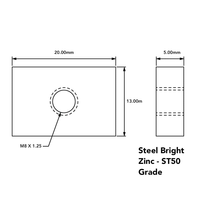 8020, 14131, 15 40 45 Series Steel M8 Slide-in Economy T Nuts Hardware Block Nuts for 1.5", 40mm, and 45mm Series Aluminum Extrusions 80/20 Profiles (25 Pack) 25