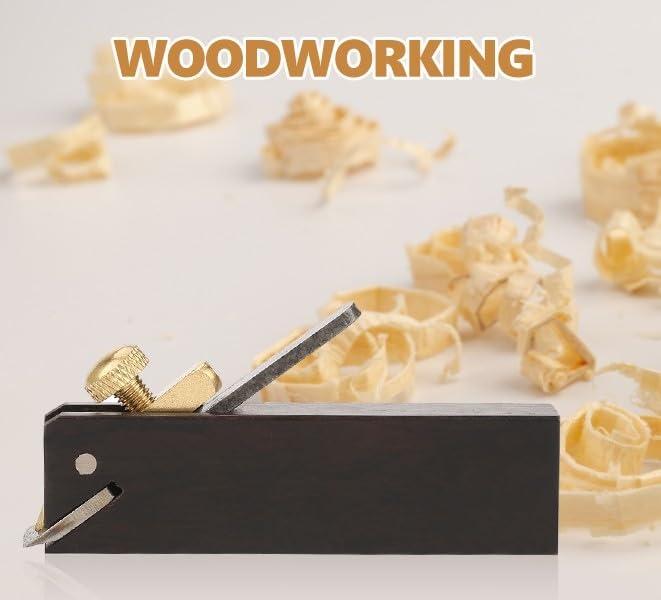 Mini Wood Planer, Woodworking Plane Ebony Mini DIY Cable Line Woodworking Plane Carpenter Wood Cutting Tool for Woodworking, Trimming, Wood Planing, Smoothing
