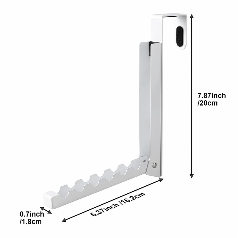 Over Door Hooks Hanger,Foldable Over Door Drying Laundry Hooks for Hanging Clothes 6 Groves Over Door Towel Racks for Clothes,Coat, Behind Back of Door Bathroom, Bag and Robe 2Pcs(White) White 2 Pieces