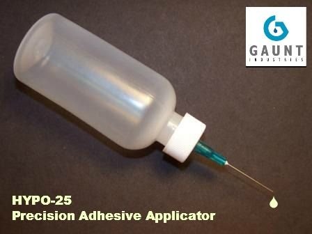 Gaunt Industries HYPO-25 (2 Pack)- Acrylic Welding Dispensers - Precision Epoxy & Solvent Cement Applicators - 2 Ounce Clear Plastic Bottles with 23 Gauge Blunt Needle tip- Weld-on Applicator