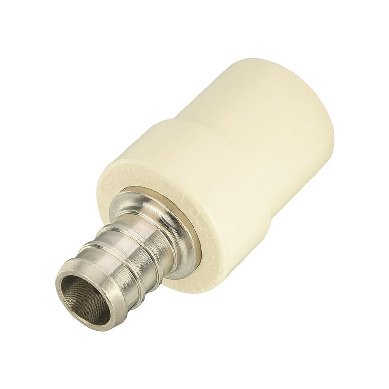 (Pack of 10) EFIELD 1/2" Pex x 1/2" CPVC Transition Coupling Barb Crimp Brass Fittings 1/2" x 1/2" P10 Pex X CPVC