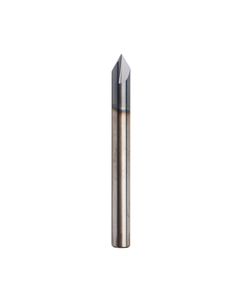 5Pcs 1/4" Solid Carbide End Mills, AlTiN Coating, 2 Flute, Chamfer End Mill for Steel, Single End End Mill Bits, 90° Chamfer Angle, 1/4" Shank Diameter 1/4" 2 Flute