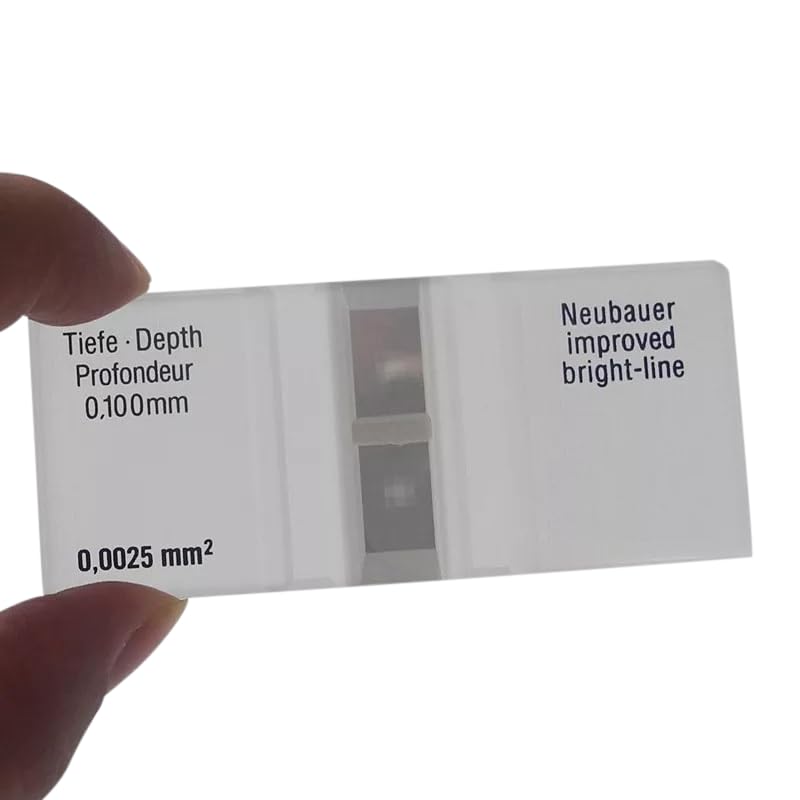 Improved Neubauer Hemocytometer, Cell Counting Chamber with Bright Line and Two Cover Glasses.