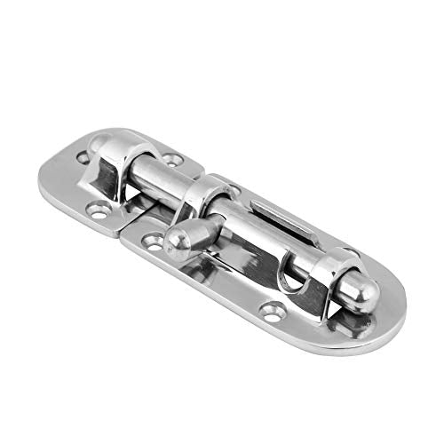 Marine Boat Door Lock, 316 Stainless Steel Slide Barrel Bolt, 110mm Corrosion Resistant Boat Window Latch, No Drilling Direct Replacement for Marine Vessel DIY Repair