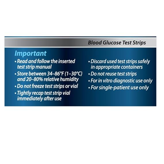 Blood Glucose Test Strips | 100 Count | Diabetic Supplies for Glucose Monitor | Accurate Blood Glucose Monitoring | Tiras para Medir la Glucosa, Compatible with Re Lion Premier Meters
