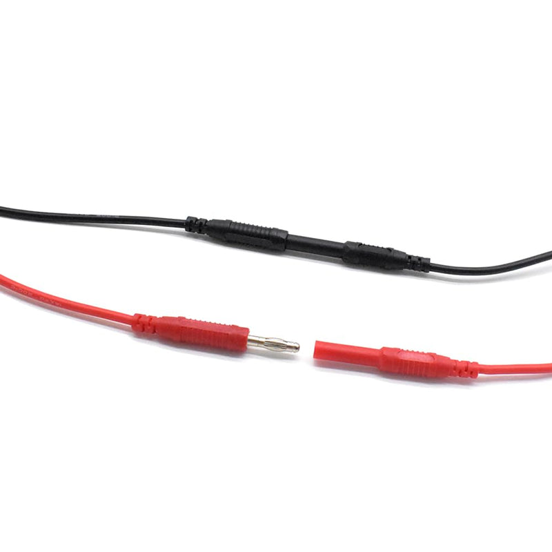 2Pcs Multimeter Test Lead Extension Male to Female Connector 4mm Banana Plug to Jack Heavy Duty 14AWG Silicone Wires Meter Leads Probes 6 Feet 2Pcs-Length of 6 Feet