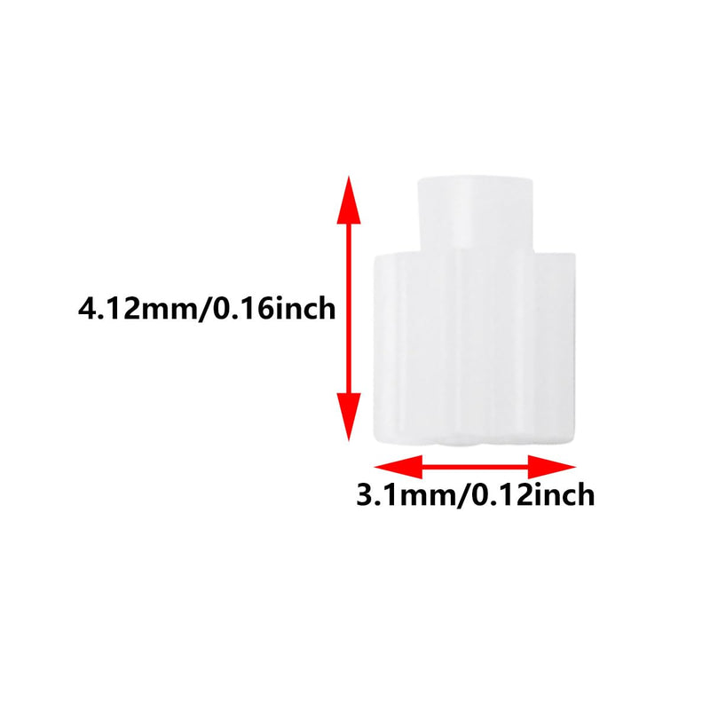 20PCS Small Motor Gear Replacement Parts 9 Teeth Pinion Gear Hollow Cup Motor Straight Teeth for Small Motor Gear Replacement Parts White