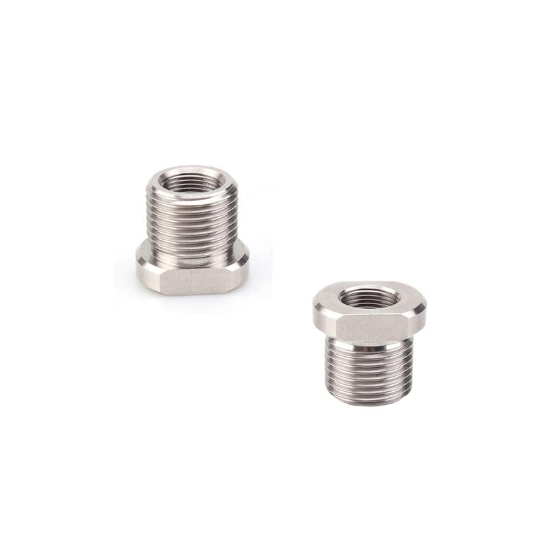 2 Pack 304 Stainless Steels Thread Protector, 1/2 x 28 Convert to 5/8x24 with Crush Washer,Sliver Sliver Stainless Steel