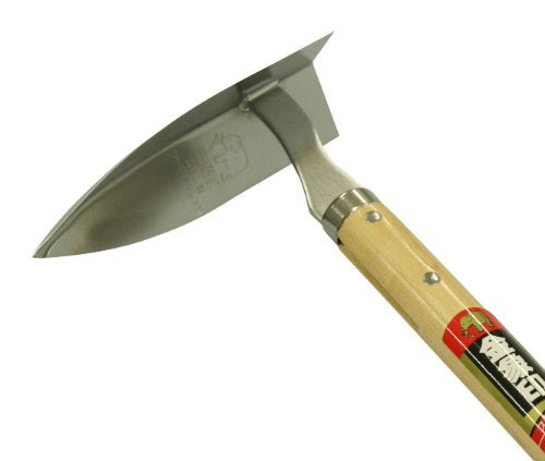 Asaka Japanese Garden Landscaping Triangle Hoe with Stainless Steel Blade & Wood Handle