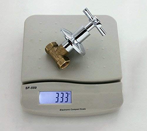 Shower Shut Off Valve,Water Flow Control Valve Straight Replacement Part Concealed with Cross Handle Shut off Valves Water Pressure Regulator,Bathroom Shower Pipe Valve 1Pcs, Chrome