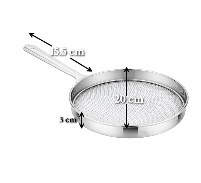 Stainless Steel Roti Grill Roaster with Handle for Gas Stove, Papad Jali Mesh Pan, Multi-Purpose Roasting Tawa for Roti, Phulka, Vegetables